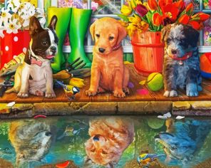 Dogs Reflection Paint By Numbers