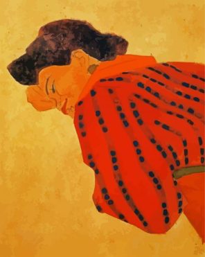 Lady With Red Pullover Paint By Numbers