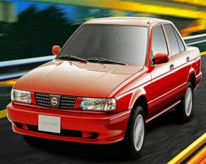 Red Nissan Tsuru Paint By Numbers