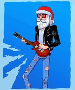 Santa Playing Ukulele Paint By Numbers