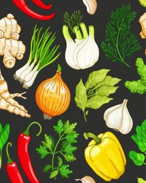 Vegetables Illustration Paint By Numbers