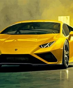 Yellow Lamborghini Paint By Numbers