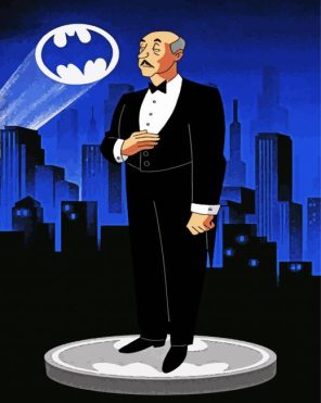 Alfred With Batman Sign Paint By Numbers