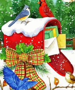 Christmas Birds Paint By Numbers