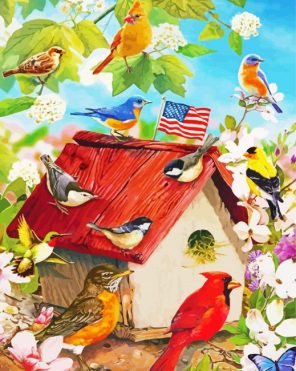 Artistic Hoousebirds Paint By Numbers