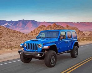 Blue Jeep Paint By Numbers