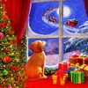 Dog In Christmas Paint By Numbers