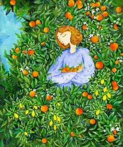 Girl In Orange Orchard Paint By Numbers