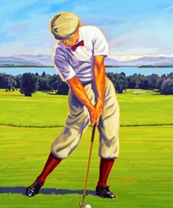 Vintage Golf Player Paint By Numbers