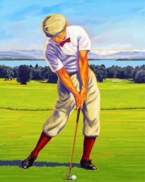 Vintage Golf Player Paint By Numbers