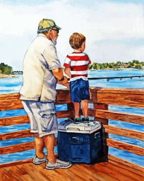 Grandpa And Little Son Paint By Numbers