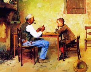 Grandpa With Grandson Paint By Numbers