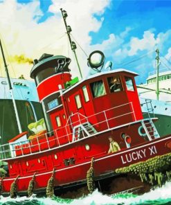 Aesthetic TugBoat Paint By Numbers