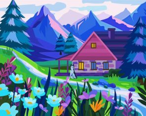 Mountains House Paint By Numbers