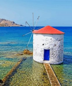 Windmill Greece Paint By Numbers