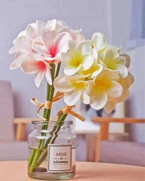 White Plumeria Paint By Numbers