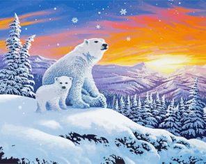 Snow Bears Paint By Numbers