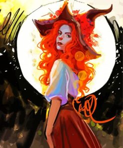 Red Hair Witch Paint By Numbers