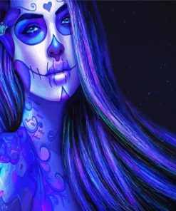 Blue Skull Paint By Numbers