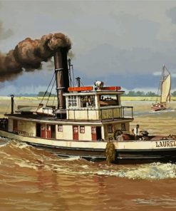 Vintage TugBoat Paint By Numbers