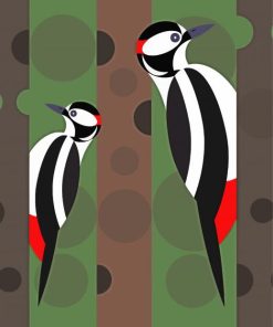 Artisic Woodepeckers Paint By Numbers