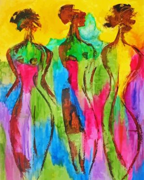 Abstract Afro Sisters Paint By Numbers