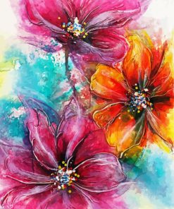 Abstract Flowers Paint By Numbers