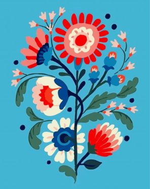 Stylish Flowers Art Paint By Numbers