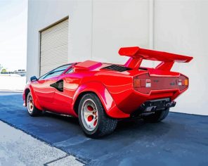 Red Lamberghini Countach Paint By Numbers