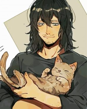 Aizawa With Cat Paint By Numbers