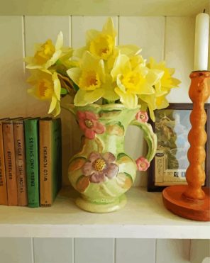 Wild Daffodils In Vase Paint By Numbers