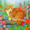 Kitty And Blossoms Paint By Numbers