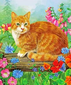 Kitty And Blossoms Paint By Numbers