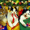 Christmas Kitties Paint By Numbers