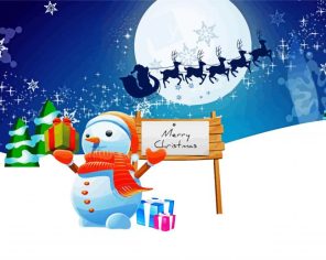 Christmas Snowman Paint By Numbers