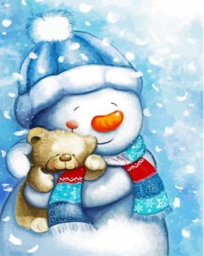 Lovely Snowman Paint By Numbers