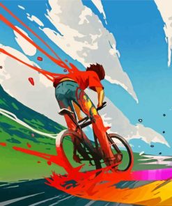 Colorful Cyclist Paint By Numbers