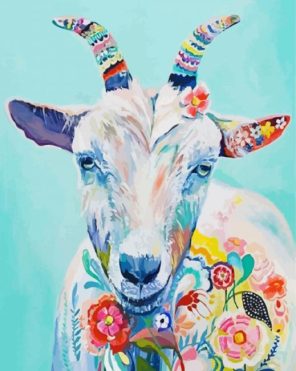 Floral Goat Paint By Numbers