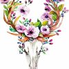 Flowering Deer Skull Paint By Numbers