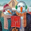 Snowman Couple Paint By Numbers