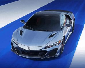 Grey Acura Nsx Paint By Numbers