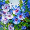 Blue Hollyhocks Paint By Numbers