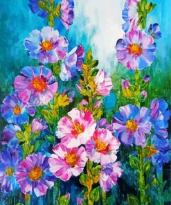 Hollyhocks Flowers Paint By Numbers