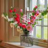 Hollyhocks In Vase Art Paint By Numbers