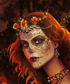 Mexican Skull Lady Paint By Numbers