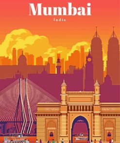 Mumbai City Poster Paint By Numbers