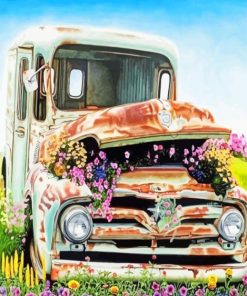 Antique Floral Car Paint By Numbers