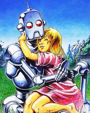 Robot With Girl Paint By Numbers