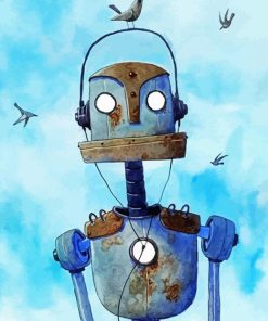 Blue Robot Paint By Numbers