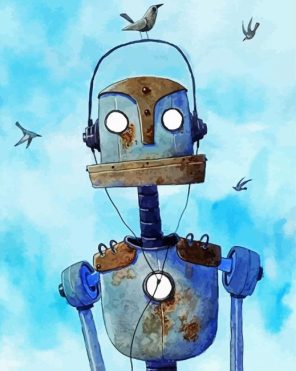 Blue Robot Paint By Numbers